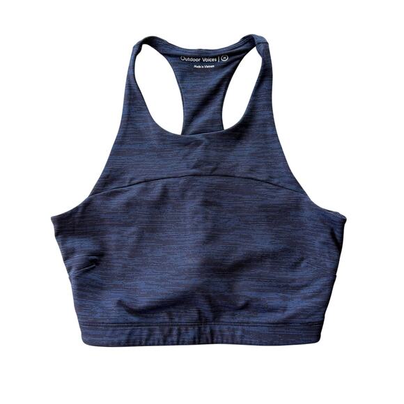 Outdoor Voices Tops - Outdoor Voices Navy Blue Heather Move Free Crop Top Racer Back Sports Gym Bra